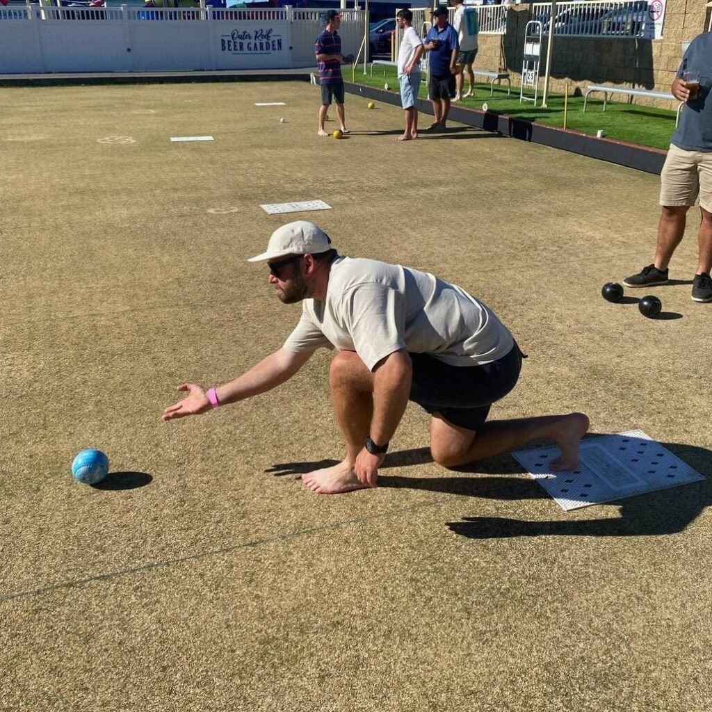 man playing bowl