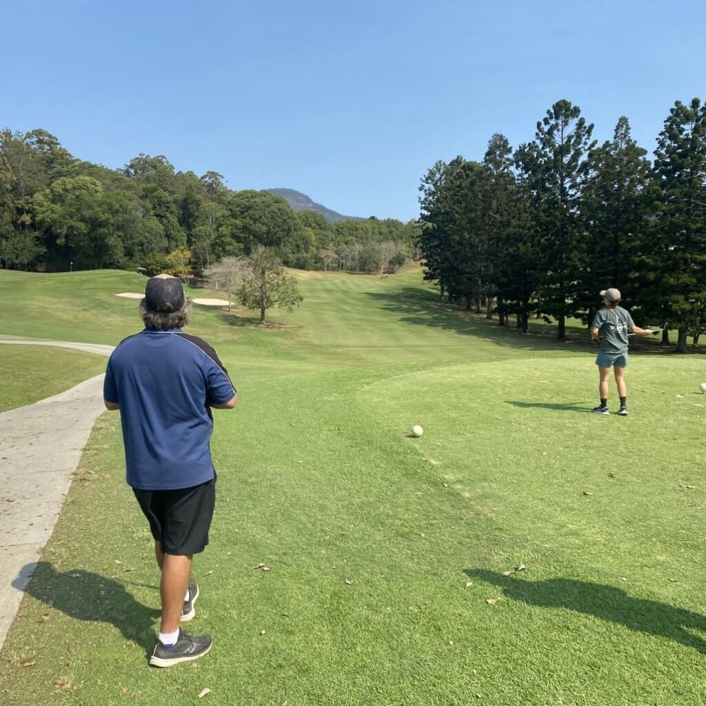 man waling to the next course